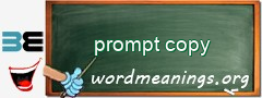 WordMeaning blackboard for prompt copy